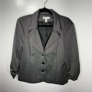 Dressbarn Gray Button-Up Blazer 321